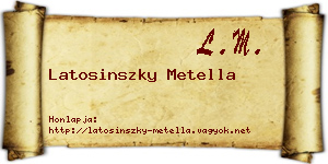 Latosinszky Metella névjegykártya